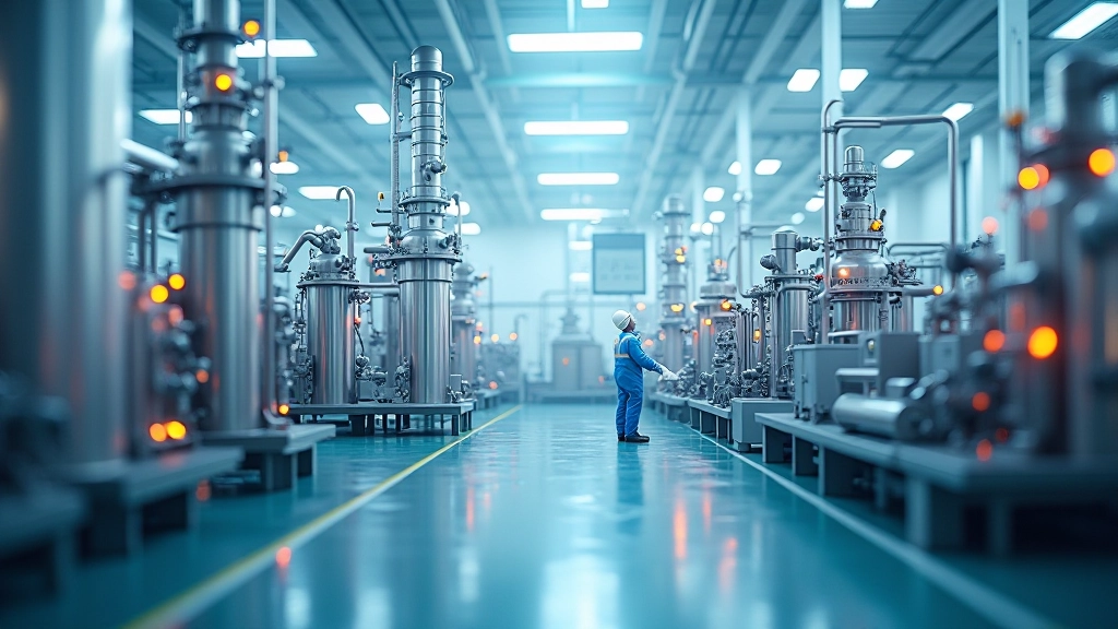 Chemieanlage und Fabrikgelände mit modernen Produktionsanlagen