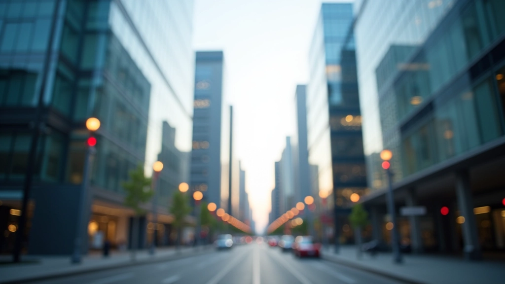 Moderne Geschäftsviertel mit Finanzgebäuden und Unternehmenszentralen