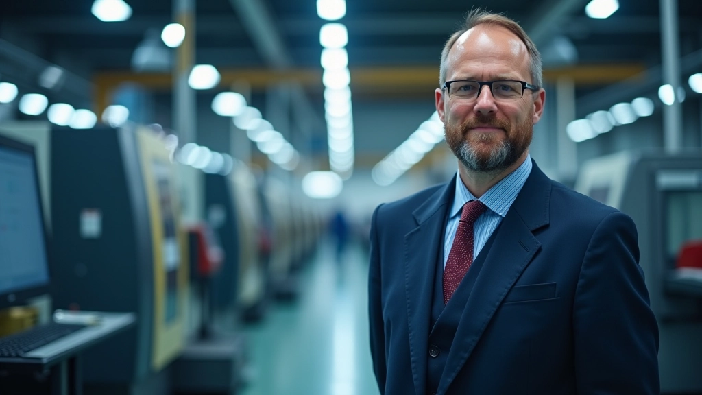 Industrielle Maschinenbau-Fertigungshalle mit modernen Produktionsanlagen und Werkern